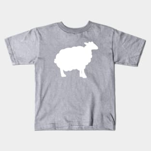 Sheep Silhouette Pattern in White and Grey Kids T-Shirt